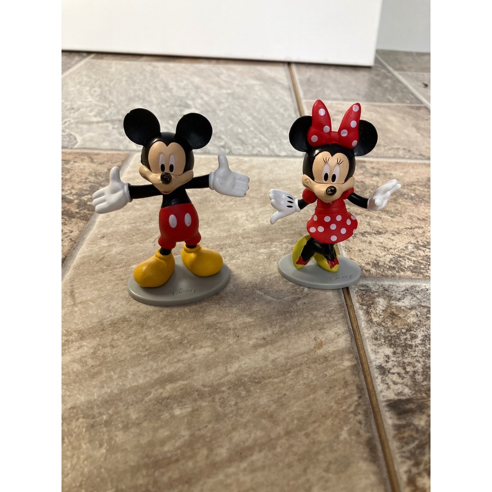 Disney Mickey and Minnie Mouse PVC Cake Topper Figurines 3 Inch‎ Set of 2